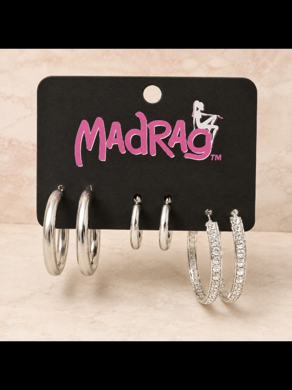Silver Hoop Earring Set - 3 Pair